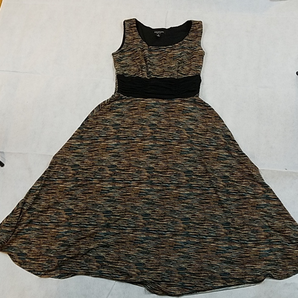Perceptions New York sleeveless dress teal black